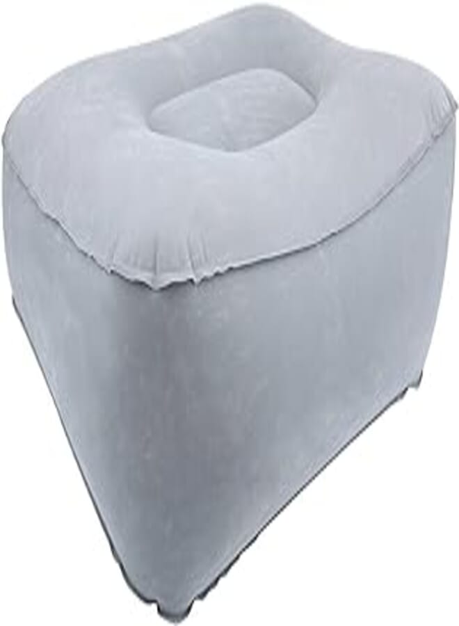 Airplane Footrest, Inflatable Travel Foot Rest Pillow, Fast Inflating Airplane Bed for Toddlers, Elevating Leg Rest Pillow Footrest Pillow for Office, Airplane, Train, Cars, Home (All Gray)