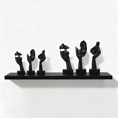 oliruim 3 Pcs Thinker Large Statue Set - Black Art Abstract Home Accent Figurines for Living Room, Bedroom, Shelves, Office Desktop, Coffee Table Decor, Gift for Women (3 Pcs Black, 9") - Image 2