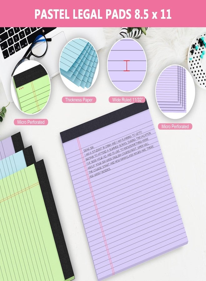 Vishoitty Legal Pads 8.5 x 11, Colored Note Pads 8.5 x 11, Wide Ruled Paper, 3 Pack Notepads 8.5 x 11, to Do List Notepad, Perforated Lined Paper, 30 Sheets/Pad, Multicolor Writing Pad for School, Home, Office - Image 3