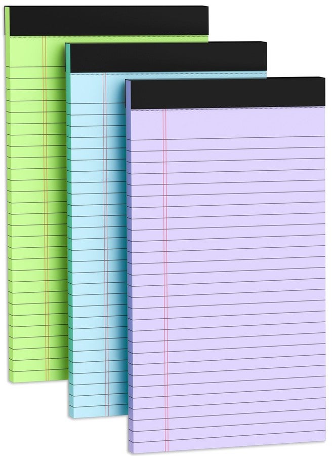 Vishoitty Legal Pads 8.5 x 11, Colored Note Pads 8.5 x 11, Wide Ruled Paper, 3 Pack Notepads 8.5 x 11, to Do List Notepad, Perforated Lined Paper, 30 Sheets/Pad, Multicolor Writing Pad for School, Home, Office - Image 1