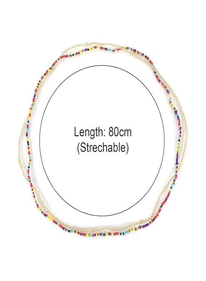 Aaishwarya Set Of 2 Multicolor Beads Beaded Waist chains for Women and Girls | Hip Chain Valentine gift for Girlfriend, Wife | Stylish Beach Kamarband Accessory - Image 3