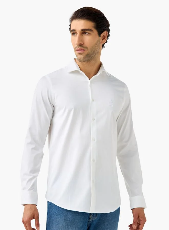 Emperor Embroidered Shirt with Collar and Long Sleeves