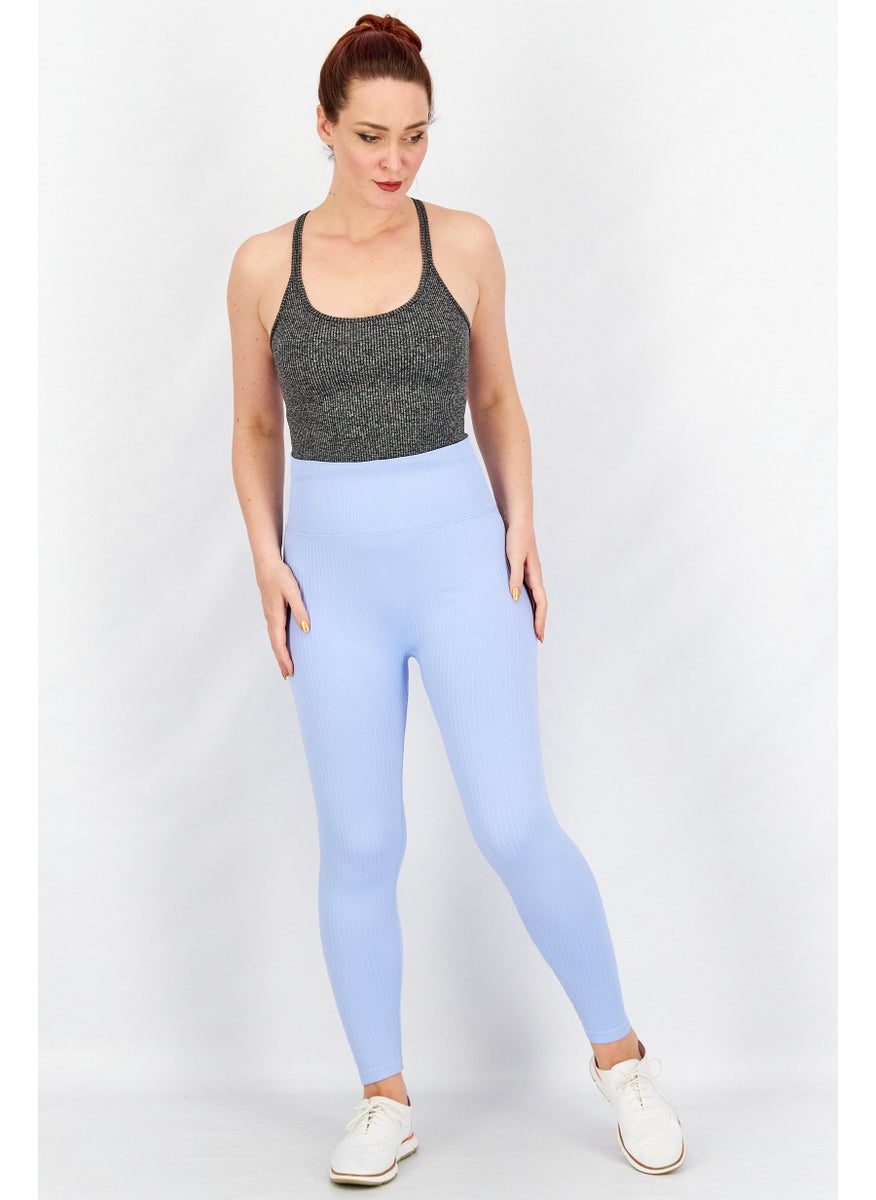 Tchibo Women Sportswear Fit 7/8 Seamless Tight, Light Blue  - Image 3