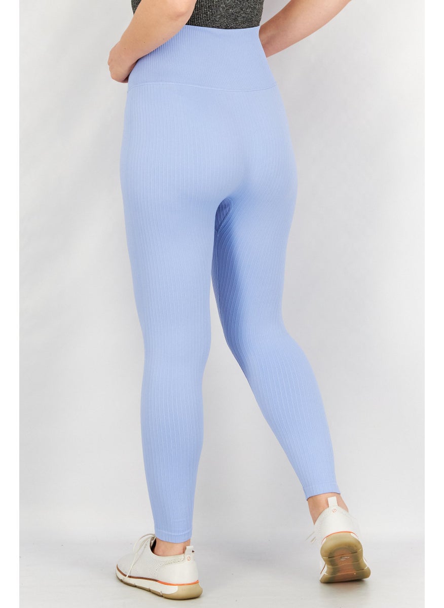 Tchibo Women Sportswear Fit 7/8 Seamless Tight, Light Blue  - Image 4