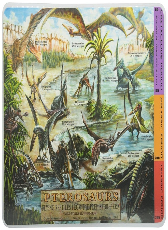 Painless Learning Educational Placemats for Kids Dinosaurs and Pterosaurs [Set of 2] - Image 2