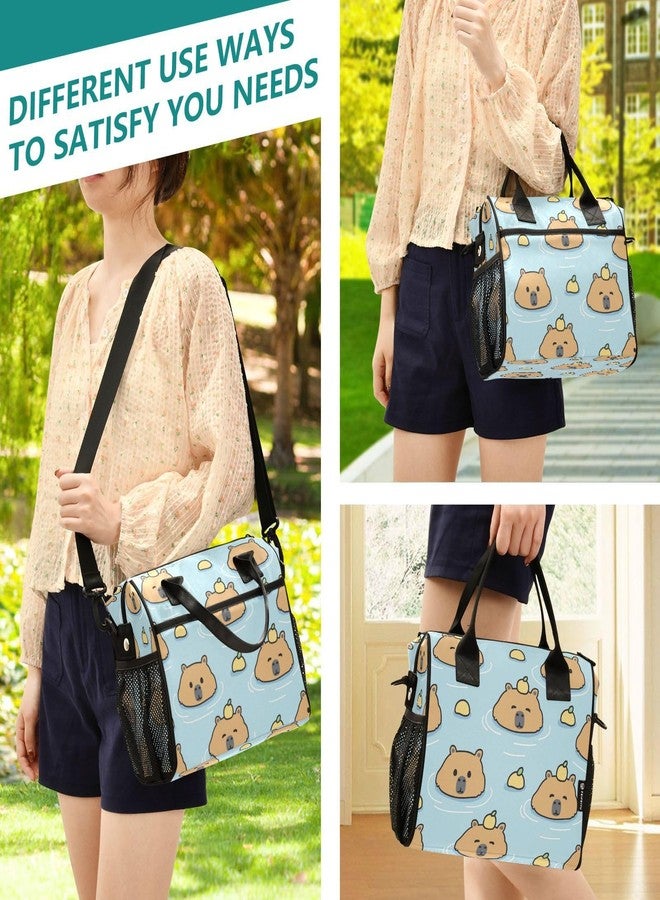Boccsty Cute Capybara with Lemon Kids Reusable Lunch Box Boys Girls Insulated Lunch Bag Women Men Cooler Tote Bag Organizer Meal Prep for School Office Picnic M - Image 5