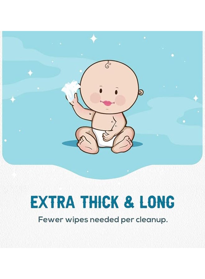 WOW Baby Wipes - Fragrance Free 99% Water Wipes | Extra Thick Long Wipes with Organic Aloe Vera, Chamomile Extract and Vitamin E, Gentle on sensitive skin| 80's (2 + 1) value pack | 240 Wipes - Image 5