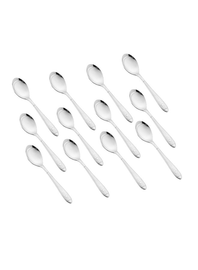 كازا روزا طقم أدوات مائدة من الستانلس ستيل المقاوم للصدأ مكون من 60 قطعة فضي - Image 4