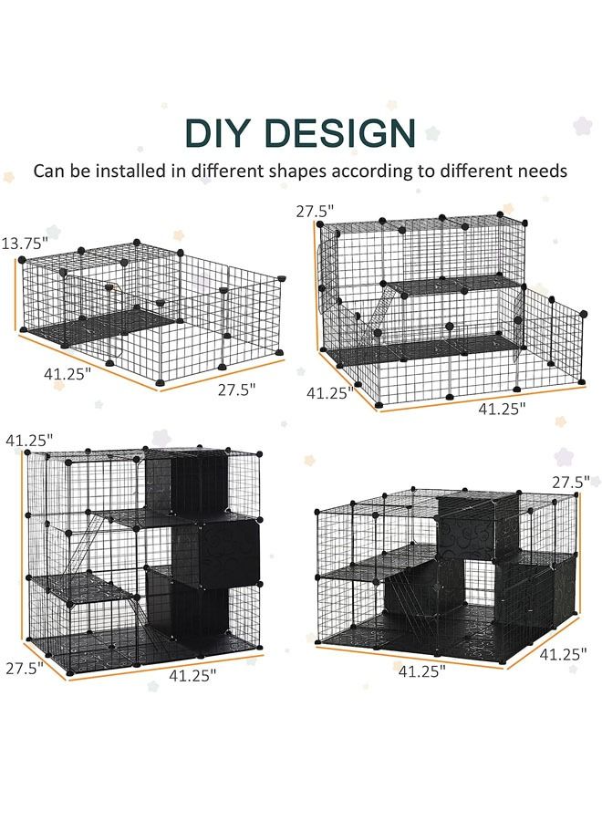 الحيوانات الأليفة الضميمة قفص الحيوانات الصغيرة المجلس ، مع باب سلالم و الأرانب و القطط و القطط و النمس رفوف التخزين - Image 3