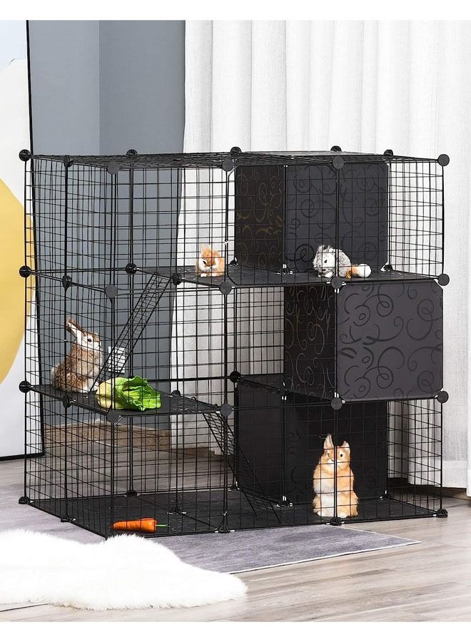 الحيوانات الأليفة الضميمة قفص الحيوانات الصغيرة المجلس ، مع باب سلالم و الأرانب و القطط و القطط و النمس رفوف التخزين - Image 1
