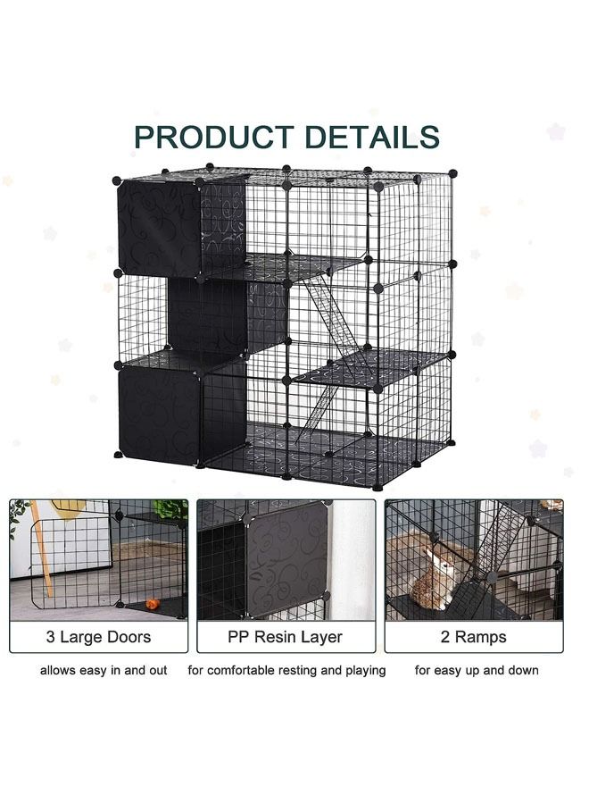 الحيوانات الأليفة الضميمة قفص الحيوانات الصغيرة المجلس ، مع باب سلالم و الأرانب و القطط و القطط و النمس رفوف التخزين - Image 4