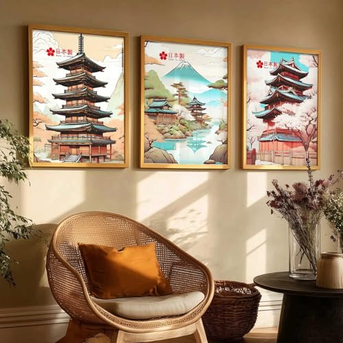 kotart Japanese Cities Framed Posters for Living Room Bedroom Gaming Room Studio | Japanese Cities Aesthetic Poster with Frame Wall Decor Set Of 3 (13 X 17 inch) - Image 3