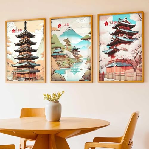 kotart Japanese Cities Framed Posters for Living Room Bedroom Gaming Room Studio | Japanese Cities Aesthetic Poster with Frame Wall Decor Set Of 3 (13 X 17 inch) - Image 5