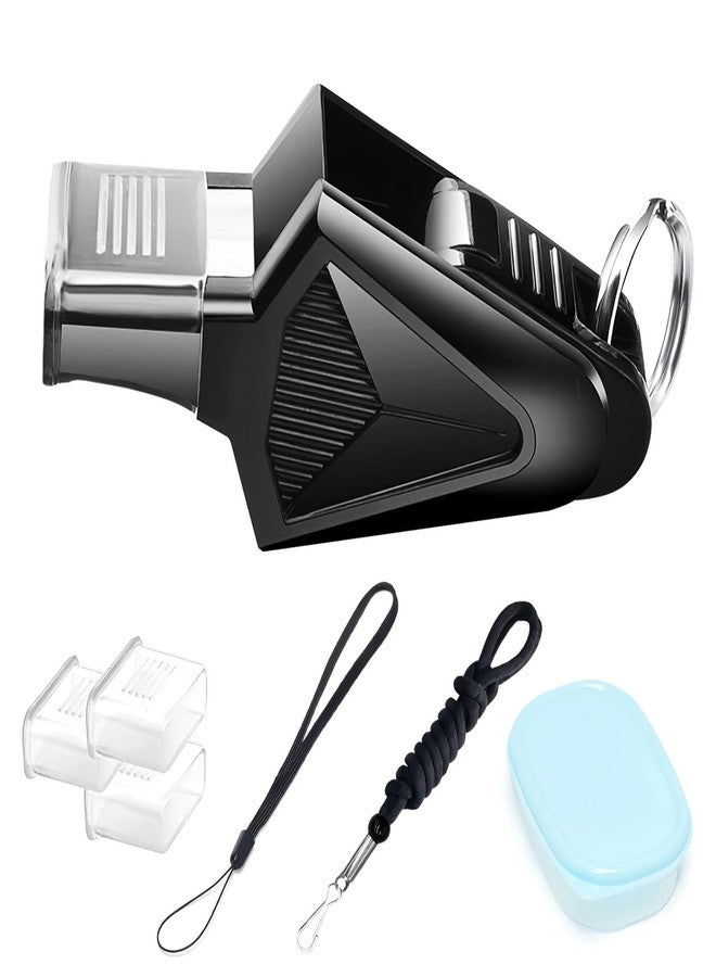 TecoKart® Black Whistle for Sports Coach - High Sound with Lanyard, Reliable Whistles for Referee, Coaches, Sport, Life Guard, Survival - Image 1