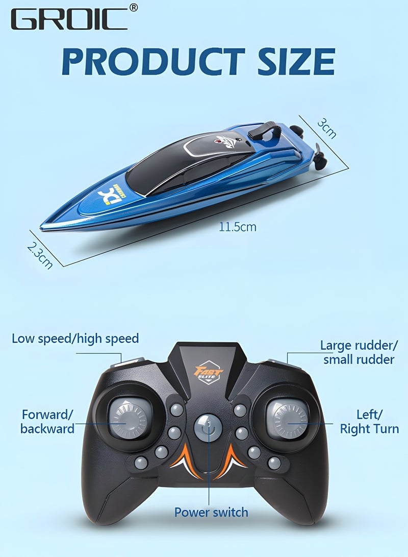 RC Boat Remote Control Boats for Pools and Lakes, 2.4G High Speed Remote Control Boat, Adventure Racing Boat Toys for Kids