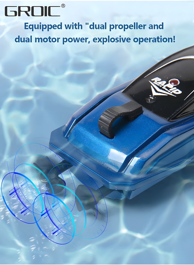 GROIC RC Boat Remote Control Boats for Pools and Lakes, 2.4G High Speed Remote Control Boat, Adventure Racing Boat Toys for Kids  - Image 4