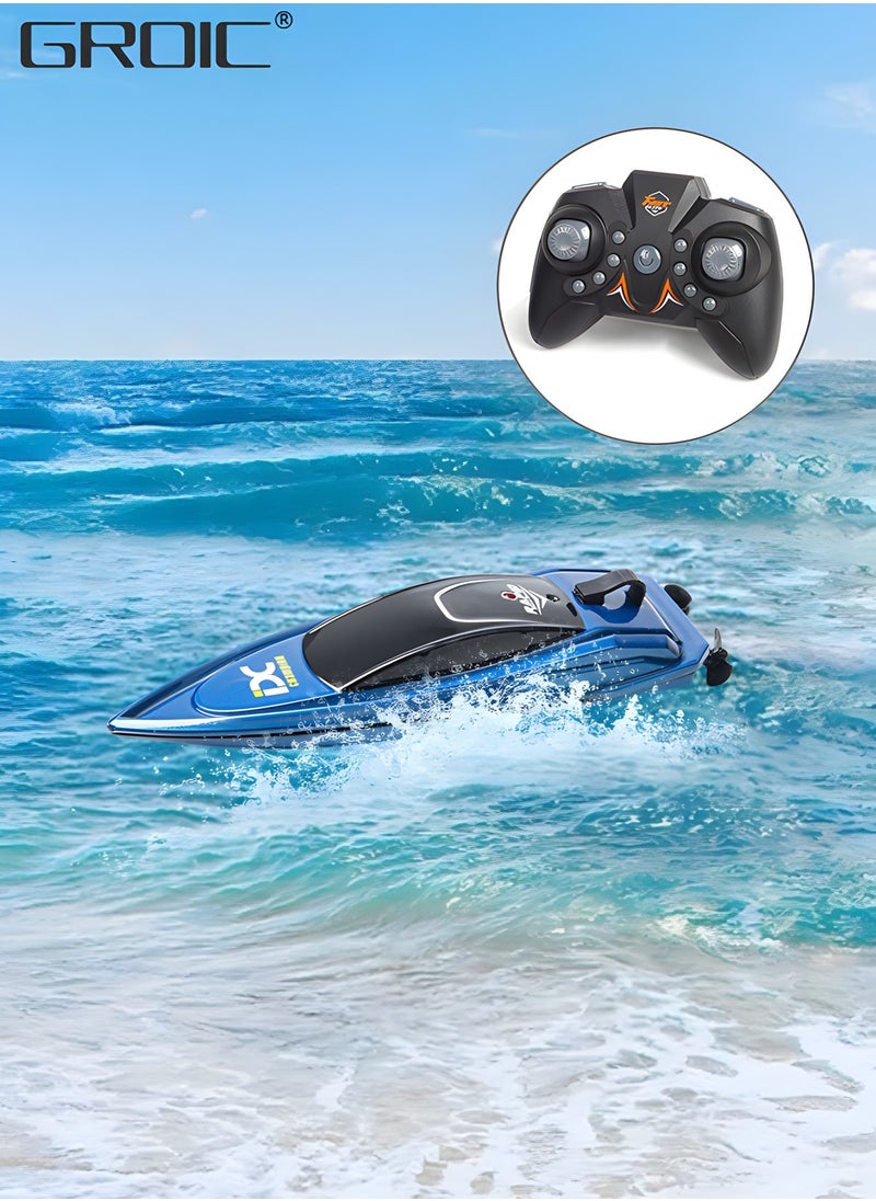 GROIC RC Boat Remote Control Boats for Pools and Lakes, 2.4G High Speed Remote Control Boat, Adventure Racing Boat Toys for Kids  - Image 1