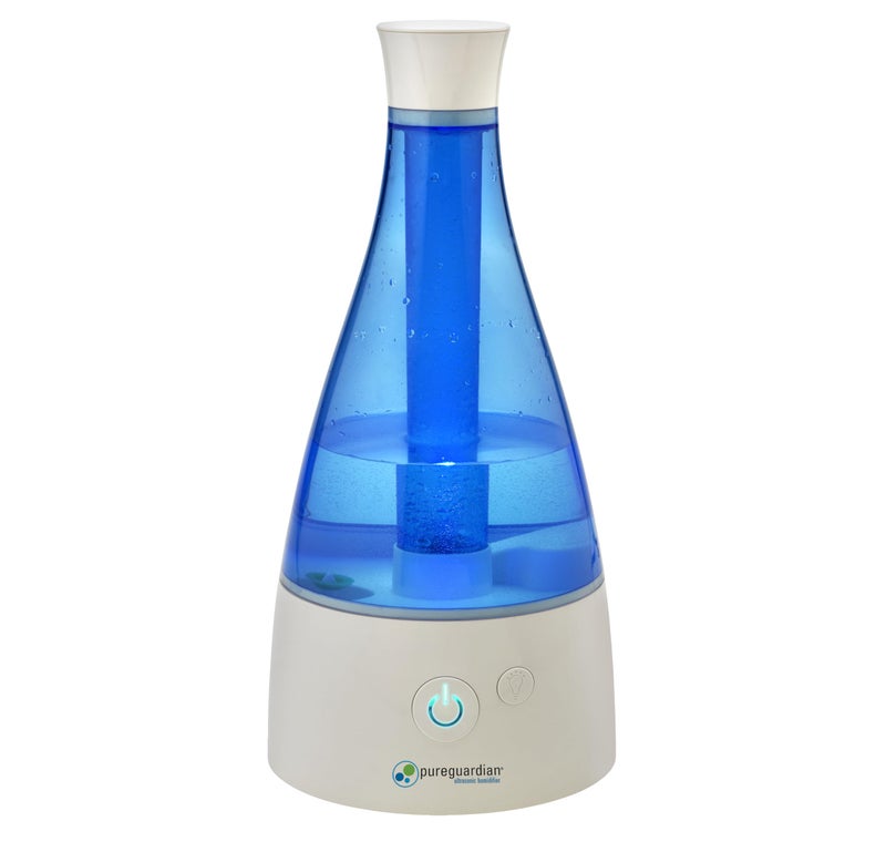 PureGuardian Ultrasonic Cool Mist Humidifier 30 Hrs Run Time 05 Gal Tank Capacity 350 Sq Ft Coverage Small Rooms Quiet Filter Free Silver Clean Treated Tank H940AR