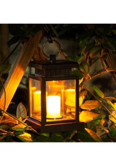 Beauenty Solar Outdoor Lantern, Solar Candle Flickering Flame Hanging Lanterns, with Clip IP65 Waterproof Decorative Solar Table Lights  for Patio Courtyard Garden Decorative  - Image 1