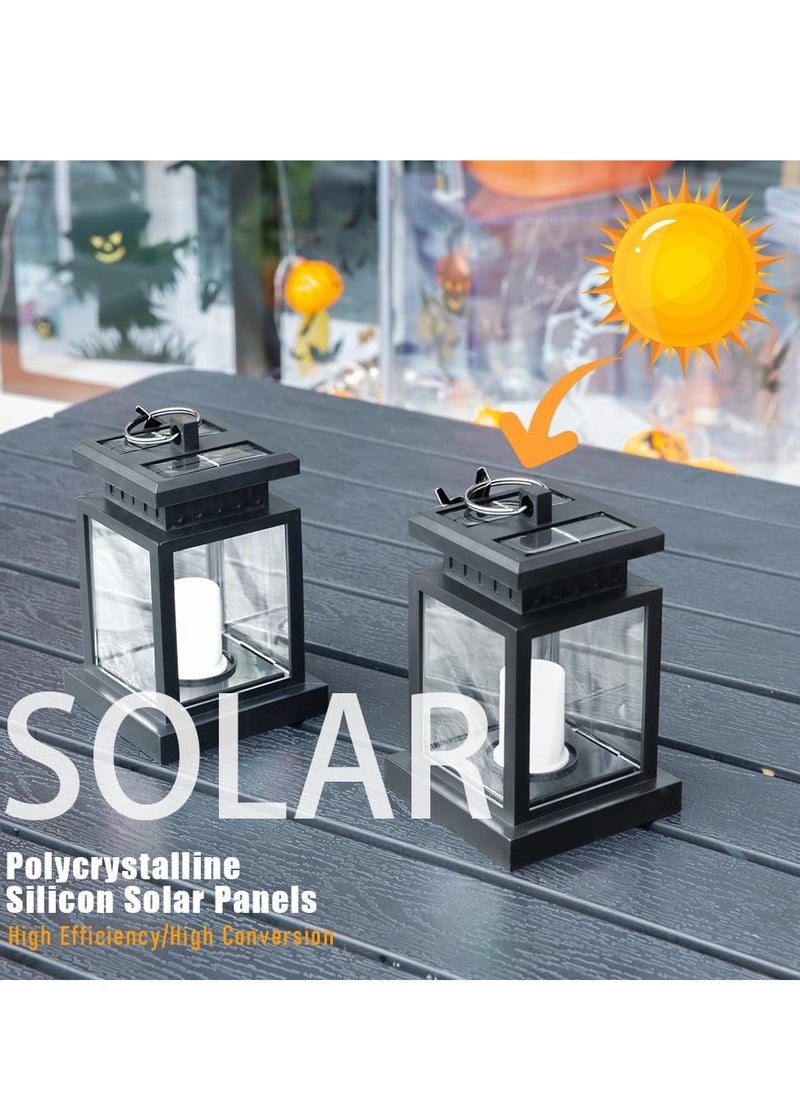 بيوينتي Solar Outdoor Lantern, Solar Candle Flickering Flame Hanging Lanterns, with Clip IP65 Waterproof Decorative Solar Table Lights  for Patio Courtyard Garden Decorative  - Image 3