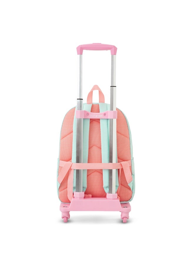 Eazy Kids 16.5” School Backpack w/ 4-Wheel Trolley–Lightweight Laptop School Bag Set, Purfect Dreams Pink - Image 3