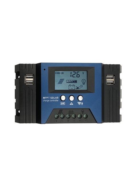 40A MPPT Solar Charge Controller 12/24V Auto Focus Solar Panel Controller Battery Intelligent Regulator with 4 USB Output Adjustable Parameter LCD Display Timer Setting