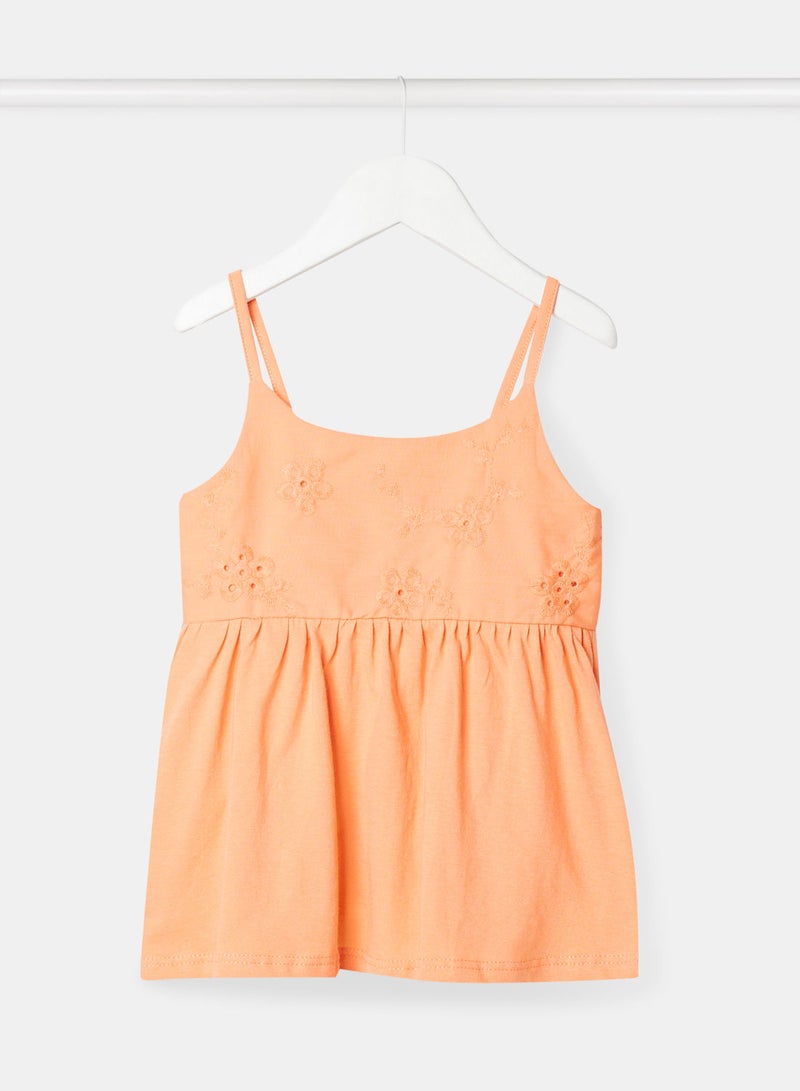 MANGO Girls Embroidered Floral Top - Image 1