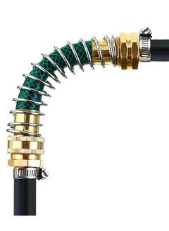 SYOSI Hoses Coupling Adapter, Flexible Hose Protector with Spring Garden Hose Extension Adapter 3/4, GHT Solid Hose Kink Protector with Coil Spring, Garden Hose Coiled Spring Protector 2Pcs with 4 Washer  - Image 4