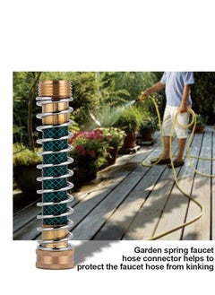 SYOSI Hoses Coupling Adapter, Flexible Hose Protector with Spring Garden Hose Extension Adapter 3/4, GHT Solid Hose Kink Protector with Coil Spring, Garden Hose Coiled Spring Protector 2Pcs with 4 Washer  - Image 5