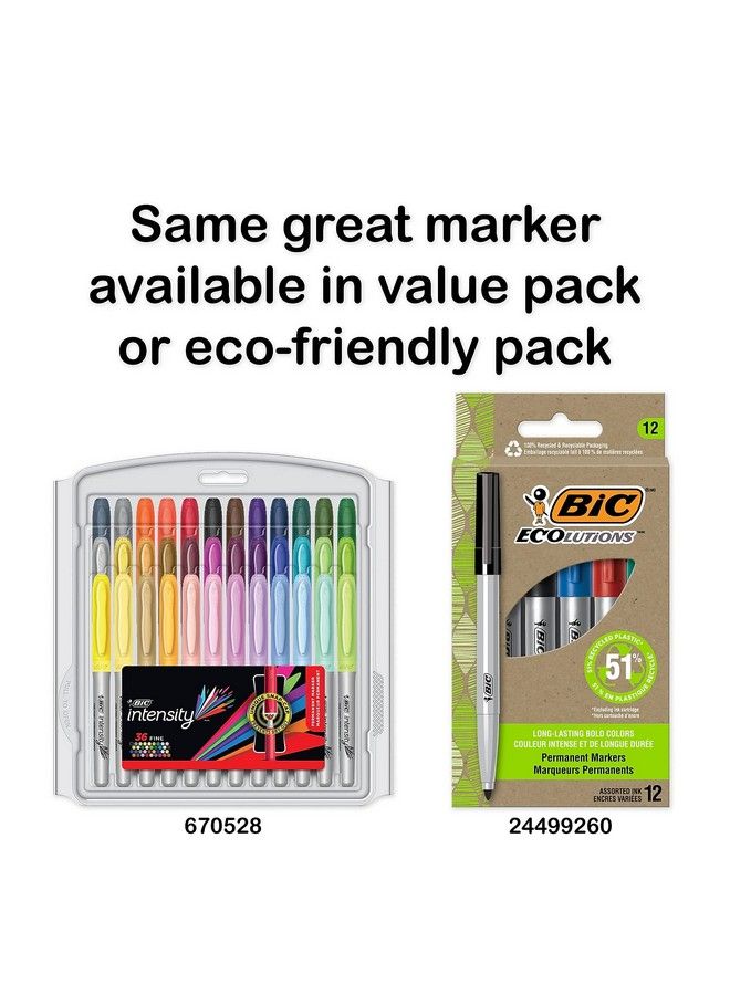 Bic Marking Permanent Markers Fine Point Tuxedo Black Dozen - Image 3
