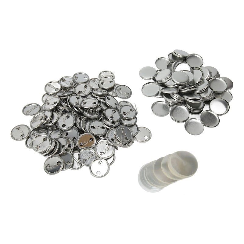 100 Sets Blank Button Badge Parts Set Round Shape Rust Prevention Easy Print Button Pin Badge Kit for Button Making Machine 32mm/1.3in - Image 2