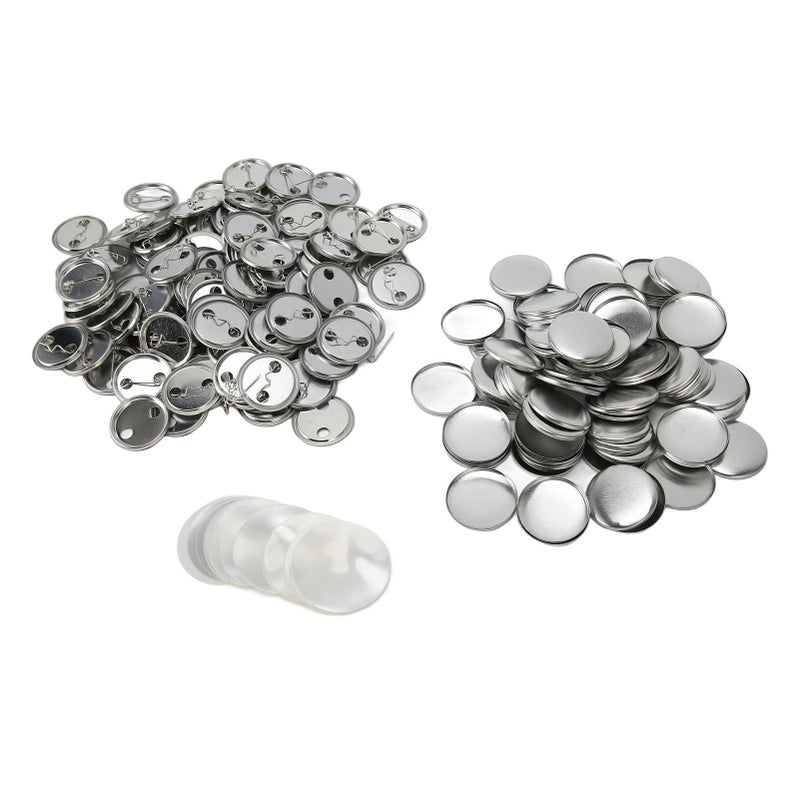 100 Sets Blank Button Badge Parts Set Round Shape Rust Prevention Easy Print Button Pin Badge Kit for Button Making Machine 32mm/1.3in - Image 4