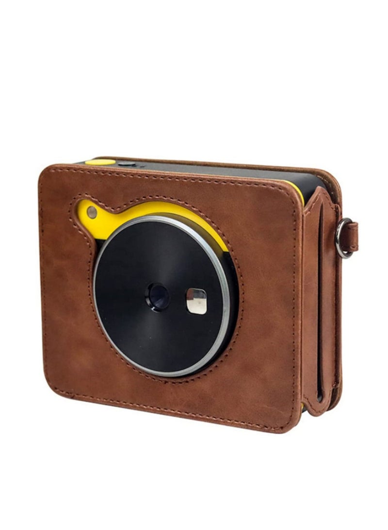 Retro PU Leather Camera Bag for Kodak C300R Portable Protection Case with Vintage Removable Shoulder Strap for Mini Shot 3 - Image 2