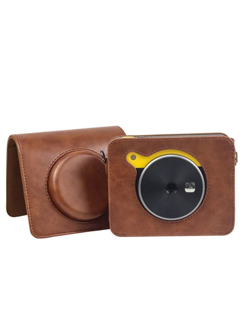 Retro PU Leather Camera Bag for Kodak C300R Portable Protection Case with Vintage Removable Shoulder Strap for Mini Shot 3 - Image 5