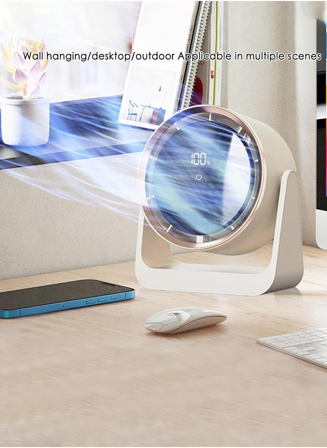 Joshberg Desktop Fan,Small Indoor Air Circulation Table Fan with Digital Display 90° Angle and 5-Speed Adjustable Wind, Night Light, Mini Fan 4000mAh Wall Mountable Portable USB Fan for Travel Bedroom Kitchen Desktop Camping,Bedroom,Study  - Image 2
