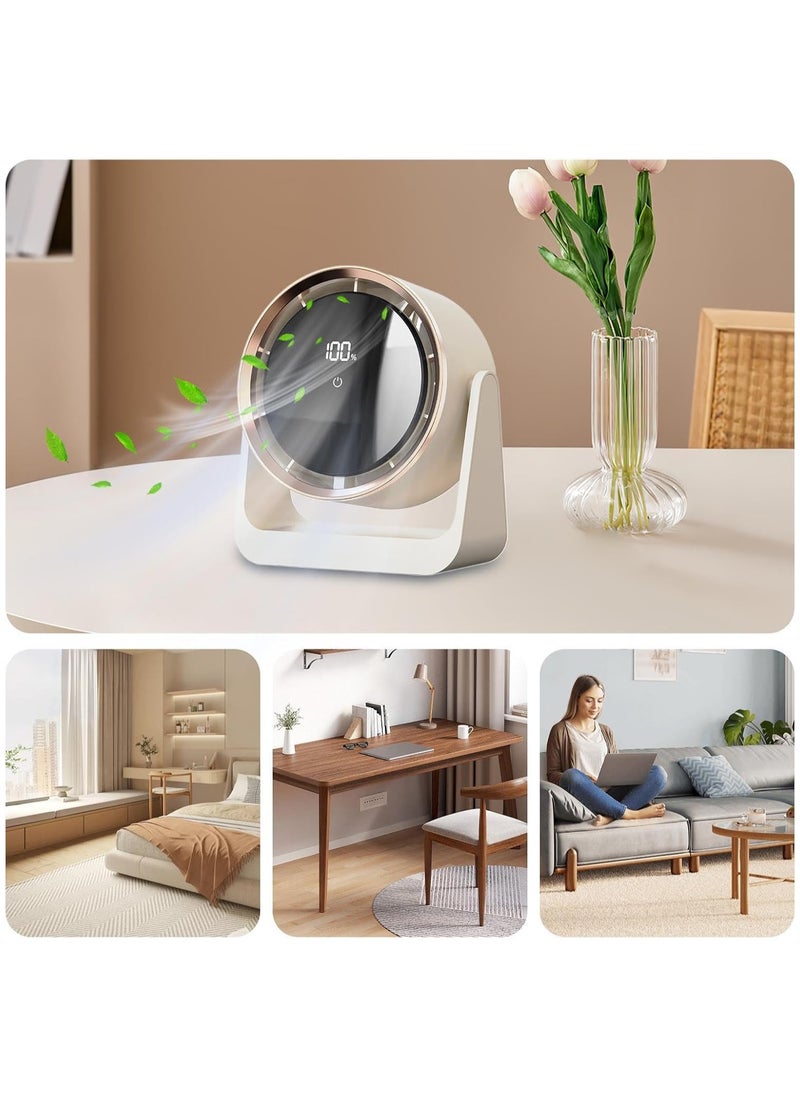 Joshberg Desktop Fan,Small Indoor Air Circulation Table Fan with Digital Display 90° Angle and 5-Speed Adjustable Wind, Night Light, Mini Fan 4000mAh Wall Mountable Portable USB Fan for Travel Bedroom Kitchen Desktop Camping,Bedroom,Study  - Image 3