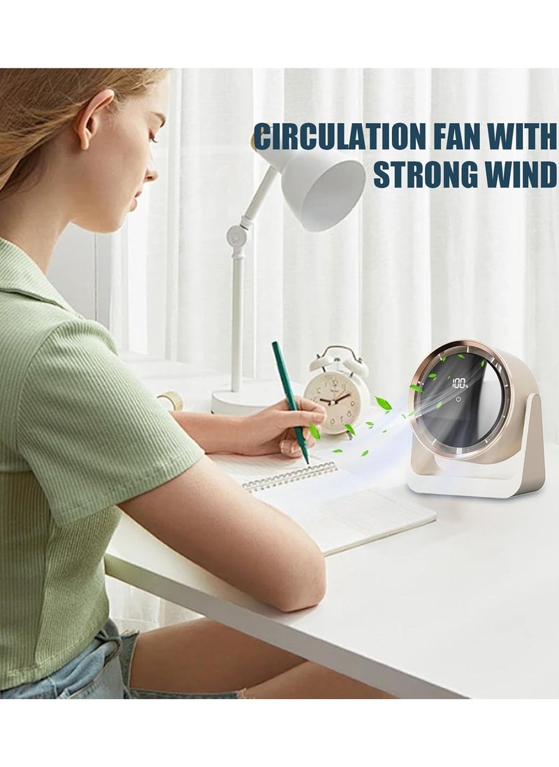 Joshberg Desktop Fan,Small Indoor Air Circulation Table Fan with Digital Display 90° Angle and 5-Speed Adjustable Wind, Night Light, Mini Fan 4000mAh Wall Mountable Portable USB Fan for Travel Bedroom Kitchen Desktop Camping,Bedroom,Study  - Image 5