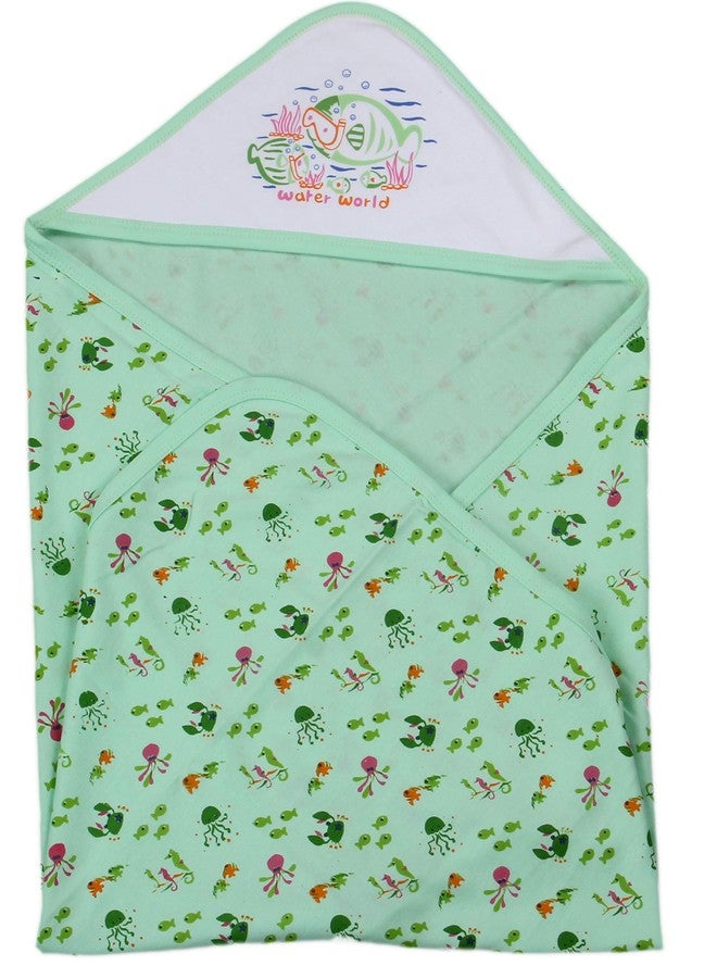 Favism Pure Cotton Soft Breathable New Born Baby Bath Towel with Hood Pack of 2 pcs, Lemon Green, Size 30 x 30 inch, 0-24 Months, Unisex - Image 3