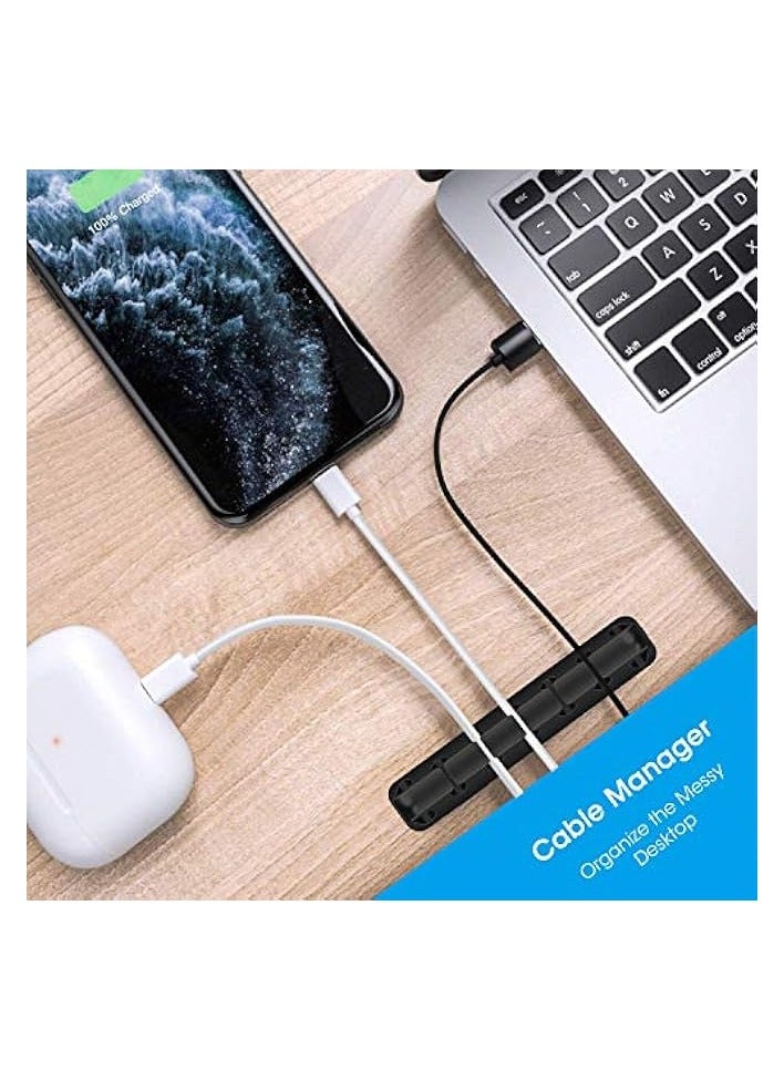 erorex 3Pcs Cable Holder Clips - Desktop Cable Organizer For Management Of Power Cord And Charging Cables - Black - Image 4