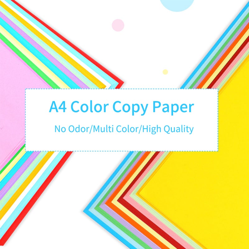Colored Copy Paper: 100 Sheets 210*297mm Smooth Jam-Free - High Quality Thick Colored Paper for Printers Copiers Paper Folding Activities - Image 4