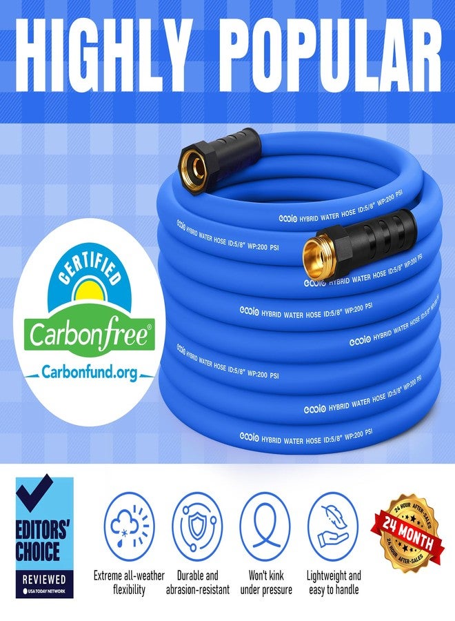 EOOIO Heavy Duty Garden Hose 50ft, Non-Expanding Flexible Water Hose, Kink Resistant Lightweight Hybrid Hose, Leakproof Hose Male to Female Fittings - Image 3