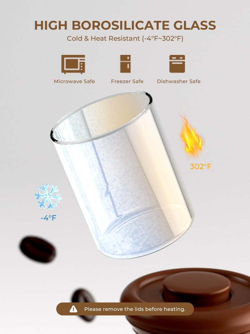 Tourdeus Glass Coffee Bean Jar â€“ Pop Top Air Tight Coffee Bean Container with CO2 Valve, 10 oz Coffee Storage Airtight Canister, 0.63lb - Image 5