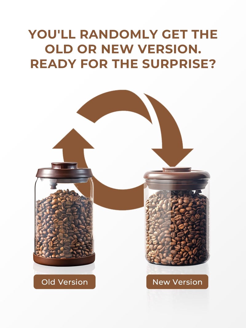 Tourdeus Glass Coffee Bean Jar â€“ Pop Top Air Tight Coffee Bean Container with CO2 Valve, 10 oz Coffee Storage Airtight Canister, 0.63lb - Image 2