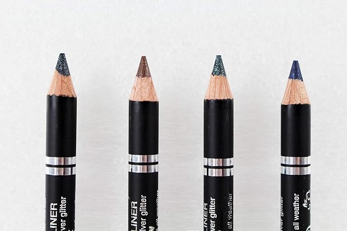 Makki Sparkly Black Eyeliner Pencil Sparkling Colour Shade 01 with silver glitter Shimmery Eye liner - Image 4