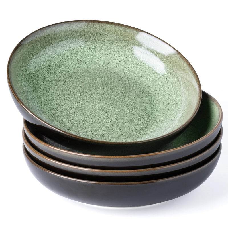 LERATIO Large Pasta Bowls,38oz Ceramic Pasta Bowls,9.0" Reactive Glaze Pasta Bowl Set of 6,Microwave & Dishwasher,Oven Safe,Wide Serving Bowls for Salad,Pasta,Fruit,Scratch Resistant-Light Blue - Image 1