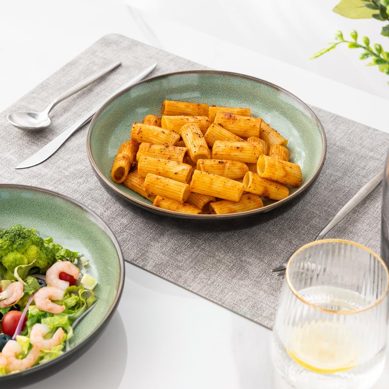 LERATIO Large Pasta Bowls,38oz Ceramic Pasta Bowls,9.0" Reactive Glaze Pasta Bowl Set of 6,Microwave & Dishwasher,Oven Safe,Wide Serving Bowls for Salad,Pasta,Fruit,Scratch Resistant-Light Blue - Image 5