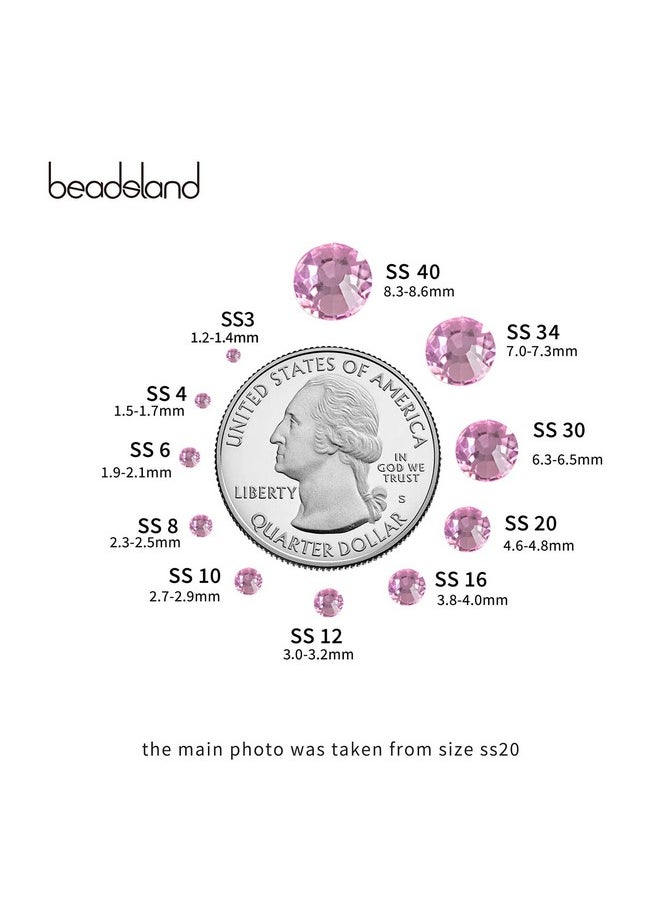 BEADSLAND - Hotfix Rhinestones Bulk 14400Pcs Pink Hot Fix Rhinestones For Crafts Clothes Diy Decoration Light Rose/Light Pink Ss10 2.7 2.9Mm - Image 1