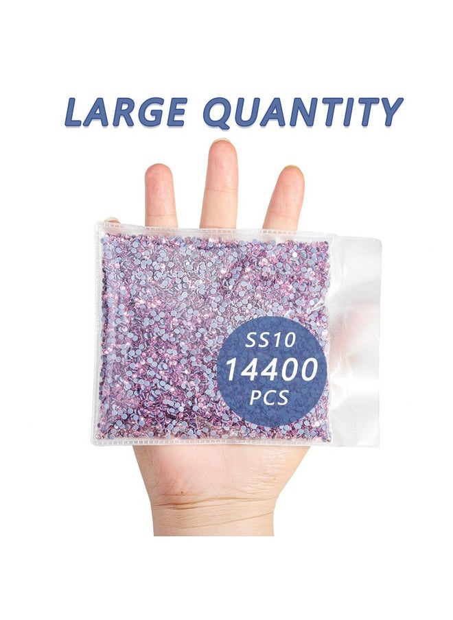 BEADSLAND - Hotfix Rhinestones Bulk 14400Pcs Pink Hot Fix Rhinestones For Crafts Clothes Diy Decoration Light Rose/Light Pink Ss10 2.7 2.9Mm - Image 1