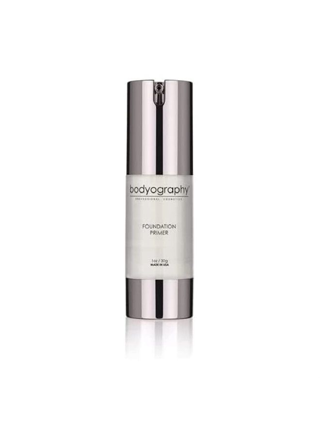 BODYOGRAPHY - Foundation Primer (Clear): Flawless Anti-Aging Salon Makeup Primer w/Vitamin E, A, Jojoba, Grapeseed Oil | Control Shine | Gluten-Free, Cruelty-Free, 1 oz.