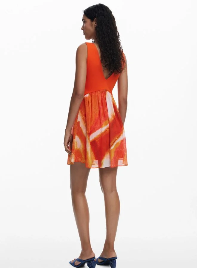 DESIGUAL Short Dress With Ethnic Print